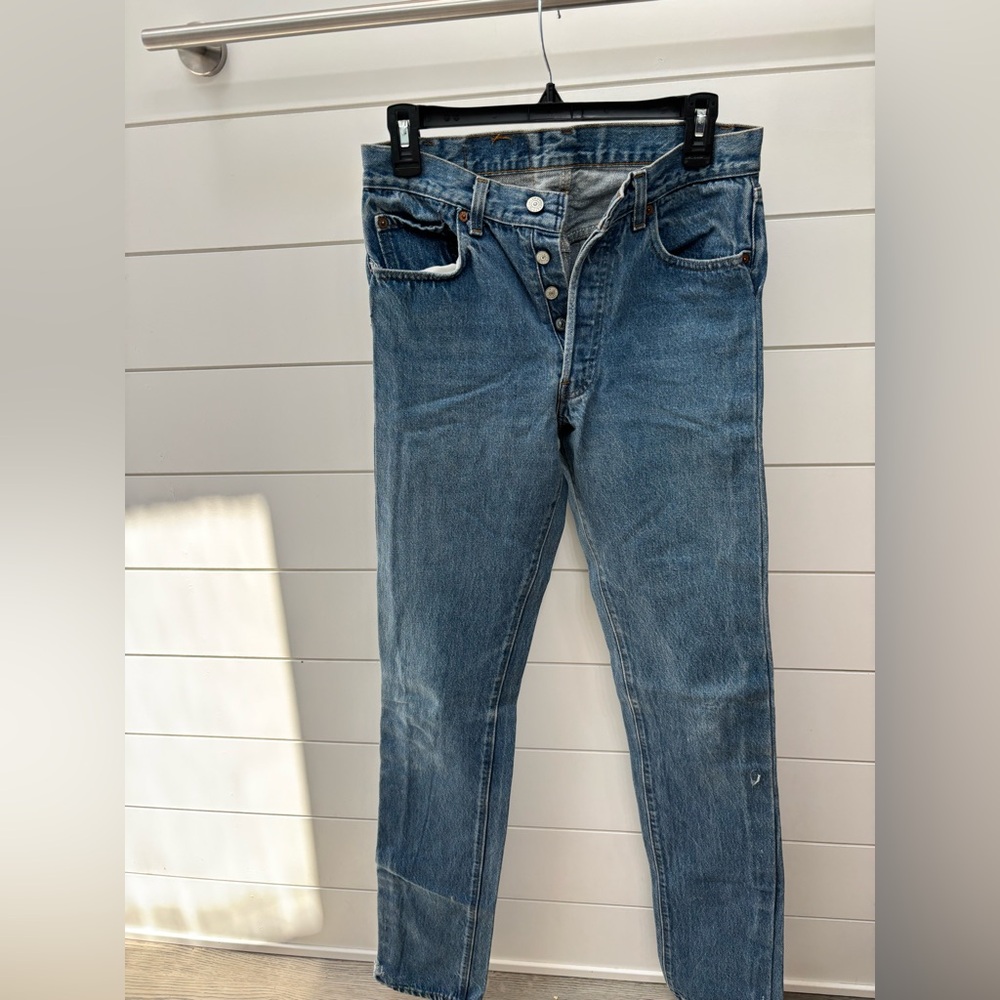 Levi's 501 Blue Straight Leg Jeans Comfortable Fit